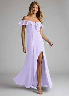 Azazie Sophie Bridesmaid Dresses Lilac A-Line Off the Shoulder Chiffon Convertible Dress image6