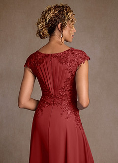 Azazie Christi Mother of the Bride Dresses Rust A-Line Lace Chiffon Dress image6
