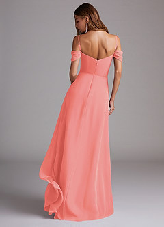 Azazie Marley Jurken voor bruidsmeisjes Converteerbaar Jurk van Chiffon met A-Lijn Off the Shoulder Koraal image7