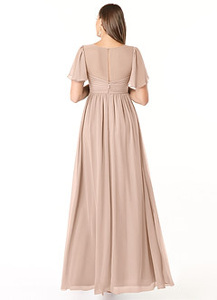 Azazie Verna Maternity Bridesmaid Dresses A-Line V-Neck Ruched Chiffon Floor-Length Dress image2
