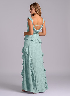 Azazie Sloane Bridesmaid Dresses Mist A-Line Sweetheart Neckline Floral Burnout Dress image2