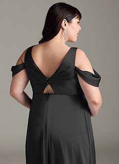 Azazie Rhea Maternity Bridesmaid Dresses A-Line Off-The-Shouler Pleated Stretch Satin Floor-Length Dress image13