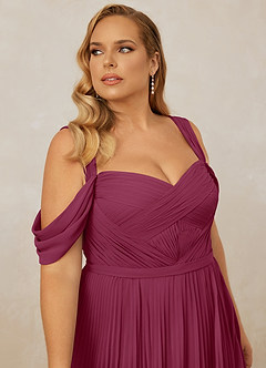 Christian Siriano Bridal for Azazie 1013 Bridesmaid Dresses Mulberry A-Line Off the Shoulder Chiffon Dress image14