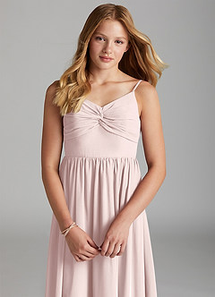 Azazie Zeya Junior Blushing Pink A-Line Chiffon Dress image6