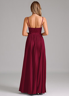 Azazie Akiko Bridesmaid Dresses Burgundy A-Line Sweetheart Neckline Stretch Satin Dress image2