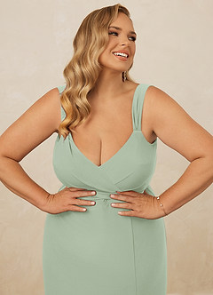 Christian Siriano Bridal for Azazie 1010 Final Sale Agave Mermaid Bow Luxe Knit Dress image16