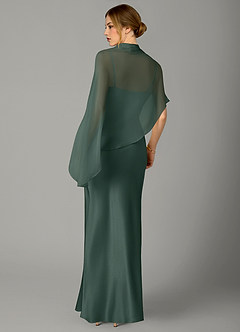 Azazie Jaleesa Jurken voor bruidsmeisjes Jurk van Stretch Satijn met A-Lijn Hoge Kraag Zeemos image6