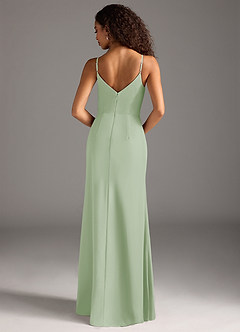 Azazie Deandra Robes de demoiselle d'honneur Robe Sirène en Mousseline de soie Plissée Vert Sauge image6