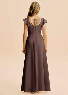 Azazie Bondi Junior Vestido de Ganache de Satén Elástico de Corte en A con Corte Lateral image2