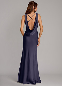 Azazie Cheryl Bridesmaid Dresses Stormy Mermaid Stretch Satin Dress image5