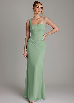 Azazie Agustina Bridesmaid Dresses Matcha Mermaid Corset Chiffon Dress image1