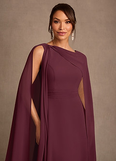 Azazie Liddie vestidos de madre de la novia Vestido de Cabernet de Gasa de Corte en A con Plisado image6