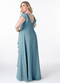 Azazie Omari Jurken voor bruidsmeisjes Jurk van Chiffon met A-Lijn Mystiek Blauw image8