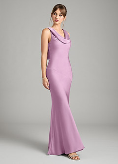 Azazie Rylina Bridesmaid Dresses Wisteria Mermaid Stretch Satin Dress image5