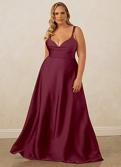 Christian Siriano Bridal for Azazie 1001 Bridesmaid Dresses Mulberry A-Line Sweetheart Neckline Stretch Satin Dress image11