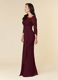 Azazie Bernadine Mother of the Bride Dresses Cabernet Sheath Lace Dress image2