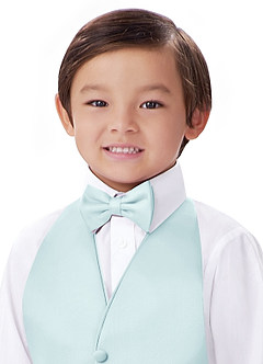 front Boy's Matte Satin Pre-Tied Bow Tie