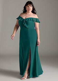 Azazie Sophie Bridesmaid Dresses Peacock A-Line Off the Shoulder Chiffon Convertible Dress image8