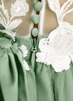 Azazie Sundae Flower Girl Dresses Matcha Ball-Gown Lace Dress image8