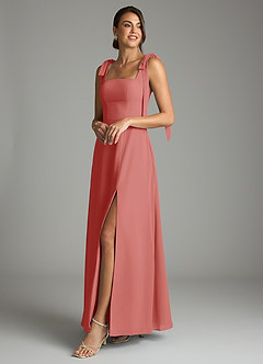 Azazie Debra Bridesmaid Dresses Antique Rose A-Line with Pockets Chiffon Convertible Dress image8