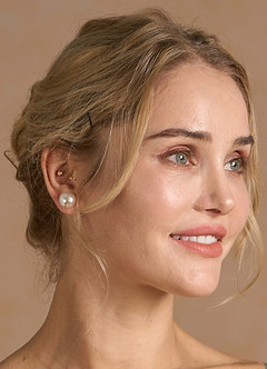 Enamel Pearl Ear Studs Earrings