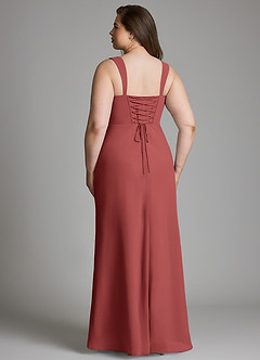 Azazie Agustina Bridesmaid Dresses Terracotta Mermaid Corset Chiffon Dress image9