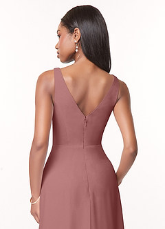 Azazie Nala Bridesmaid Dresses Desert Rose A-Line Pleated Chiffon Dress image5