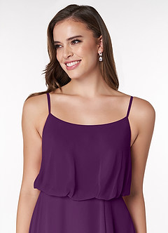 Azazie Lupe Brudtärnklänningar Klänning av A-Line i Chiffong Scoop Blouson Druva image5