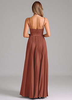 Azazie Akiko Bridesmaid Dresses Auburn A-Line Sweetheart Neckline Stretch Satin Dress image2