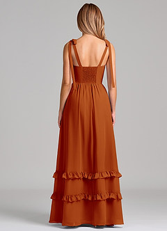 Azazie Anastacia Bridesmaid Dresses Paprika A-Line Sweetheart Neckline Chiffon Dress image2