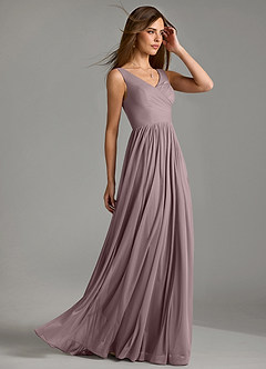 Azazie Keyla Bridesmaid Dresses Dusk A-Line Pleated Mesh Dress image6