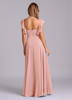 Azazie Leilani Bridesmaid Dresses Rosette A-Line Pleated Chiffon Dress image2