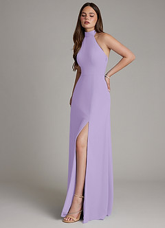 Azazie Myra Brudtärnklänningar Klä av A-Linje i Chiffong Hög hals Lila image6