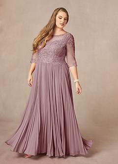 Azazie Corinne Abiti per la Madre della Sposa Abito A-Line in Chiffon Lustrini Dusk image10