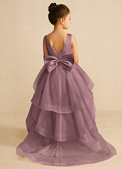 Azazie Pumpkin Flower Girl Dresses Vintage Mauve A-Line Convertible Tulle Dress image1