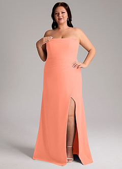 Azazie Leonis Bridesmaid Dresses Sunset Sheath Strapless Chiffon Convertible Dress image12
