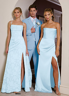 front James Sky Blue Structured Stretch Suit