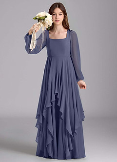 Azazie Clara Junior Klänning av A-Line i Chiffong Blouson image3