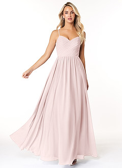 Azazie Lisbon Final Sale Blushing Pink A-Line Sweetheart Neckline Chiffon Dress image3