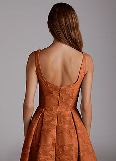 Azazie Amalie Suknie dla druhen Linia A Pofałdowany Kwiatowe wypalenie Długość herbaty Sukienka image6