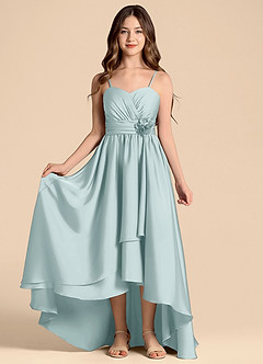 Azazie Catalina Junior Jurk van Stretch Satijn met A-Lijn Sweetheart Halslijn De Nevel image5