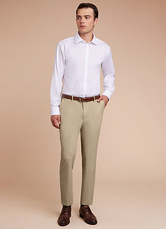 front Miles Tan Seersucker Dress Pants