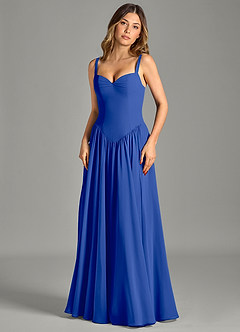 Azazie Evadina Suknie dla druhen Linia A Gorset Szyfon Do ziemi Sukienka image4