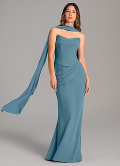 Azazie Sorrel Bridesmaid Dresses Bermuda Mermaid Corset Chiffon Dress image1