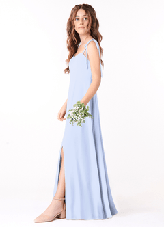 Azazie Rosey Junior Ice A-Line Sweetheart Neckline Chiffon Dress image3