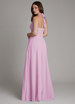 Azazie Irina Bridesmaid Dresses Candy Pink A-Line Pleated Chiffon Dress image6