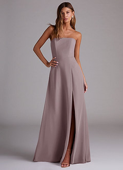 Azazie Wren Bridesmaid Dresses Dusk A-Line Side Slit Chiffon Convertible Dress image3