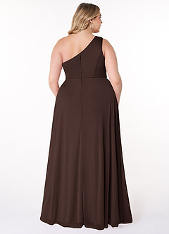 Azazie Brooke Jurken voor bruidsmeisjes Jurk van Mesh met A-Lijn One-Shoulder Ganache image7