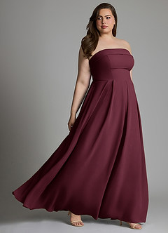 Azazie Lucienne Bridesmaid Dresses Cabernet A-Line Strapless Chiffon Convertible Dress image11