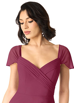 Azazie Tancie Jurken voor bruidsmeisjes Converteerbaar Jurk van Chiffon met A-Lijn Off the Shoulder Moerbei image4